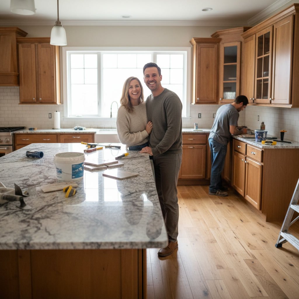 Interior painting and construction work in Emeryville home remodel