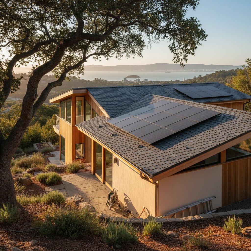 Comparison of different roofing material samples for Bay Area homes