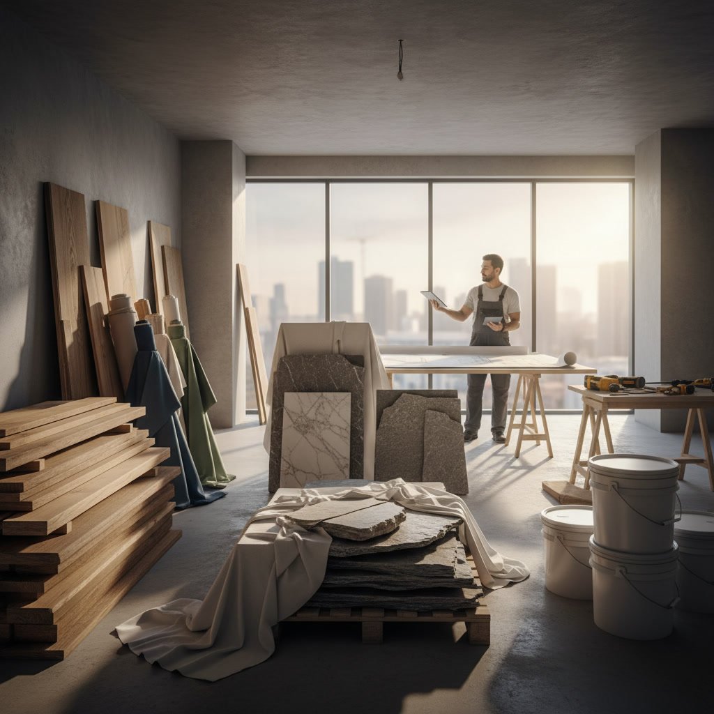 painting materials and remodeling supplies ready for project